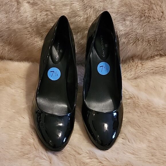 BANDOLINO BLACK PATENT LEATHER HEELS, SIZE 7.5 - NEW! - Picture 3 of 12